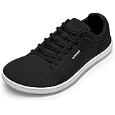 AIRHAS Mens Barefoot Wide Toe Box Shoes Lightweight Walking Shoes Flexible Zero Drop Sneakers for Men Summer Minimalist Casual Shoes(Black/White,10.0)