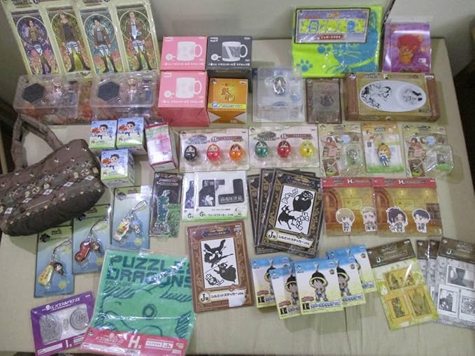 Amazon 一番くじ アニメグッズ 48点セット ワンピース 進撃 ドラゴンボール エヴァンゲリヲン パズドラ ジョジョ 銀魂 ハイキュー アニメ 萌えグッズ 通販