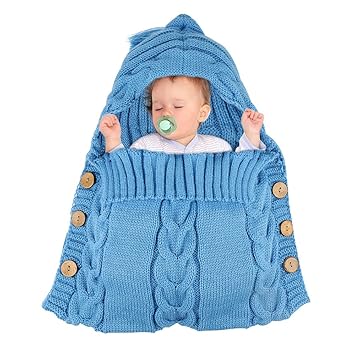 Newborn Baby Swaddle Blanket Aofu Baby Wrap Swaddle Blanket Infant Warm Soft Knitted Sleep Sack