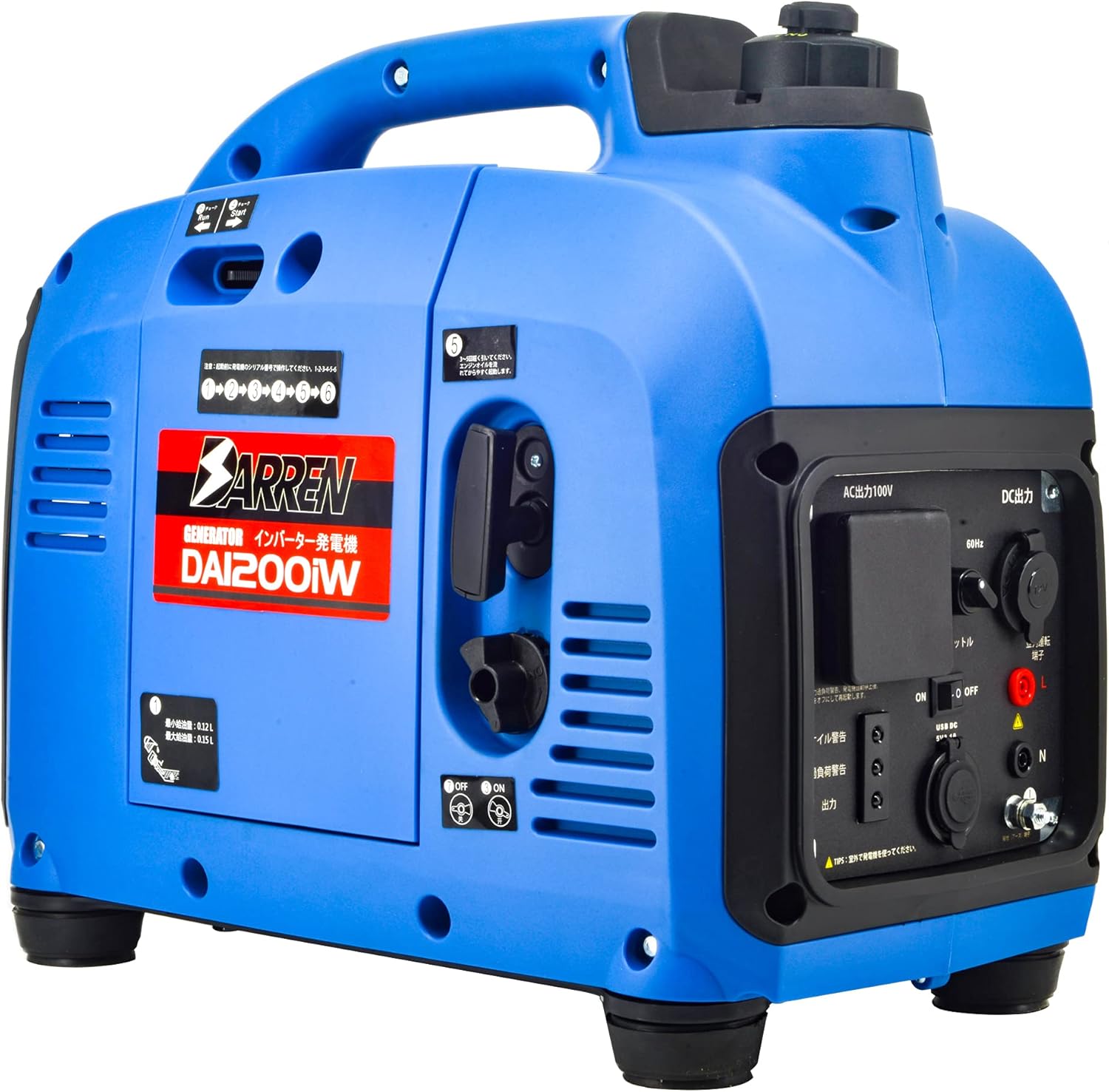 Amazon Darren Da10i 発電機 インバーター発電機 防音型発電機 軽量式発電機 インバーター 57 62db 最大出力1 2kw 50 60hz切替 正弦波 5時間連続運転 Ac Dc 出力 Pse認証 過負荷保護 地震 災害 停電 小型 家庭用 アウトドア 説明書付き １年保証 発電機