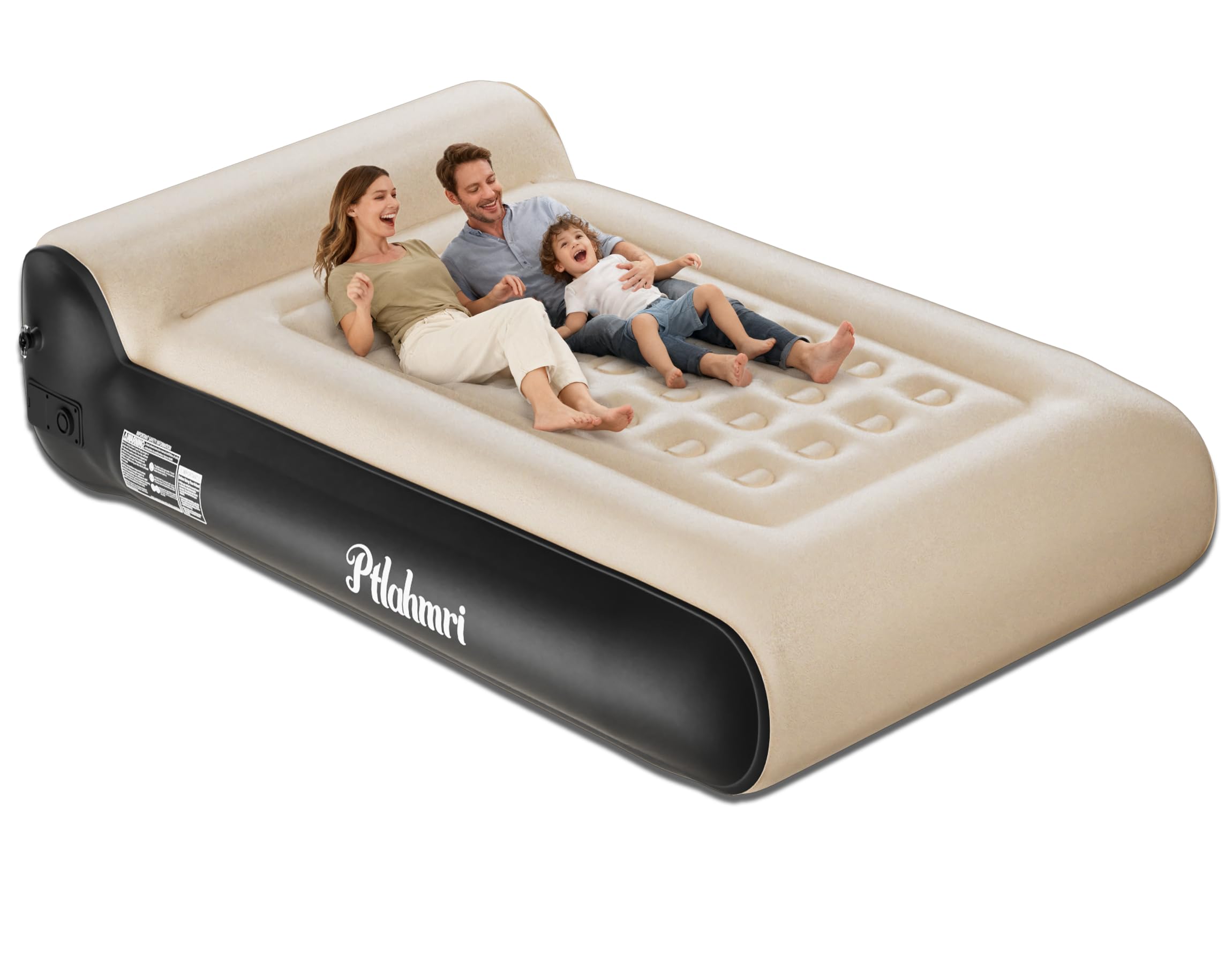Photo 1 of Ptlahmri Queen Air Mattress Full with Built in Pump,16" Comfort Flocking Inflatable Blow Up Mattress,Equipped for Home, Guests, Camping,Inflate in 3 Minutes, 650 lbs Max (Black)