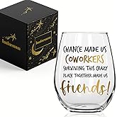 Innfueunun Funny Coworker Wine Glass Gift，Best Work Friend Appreciation Gift for Birthday Farewell Christmas Thanksgiving，Office Leaving Keepsake for Besties Colleagues Team Members-15oz