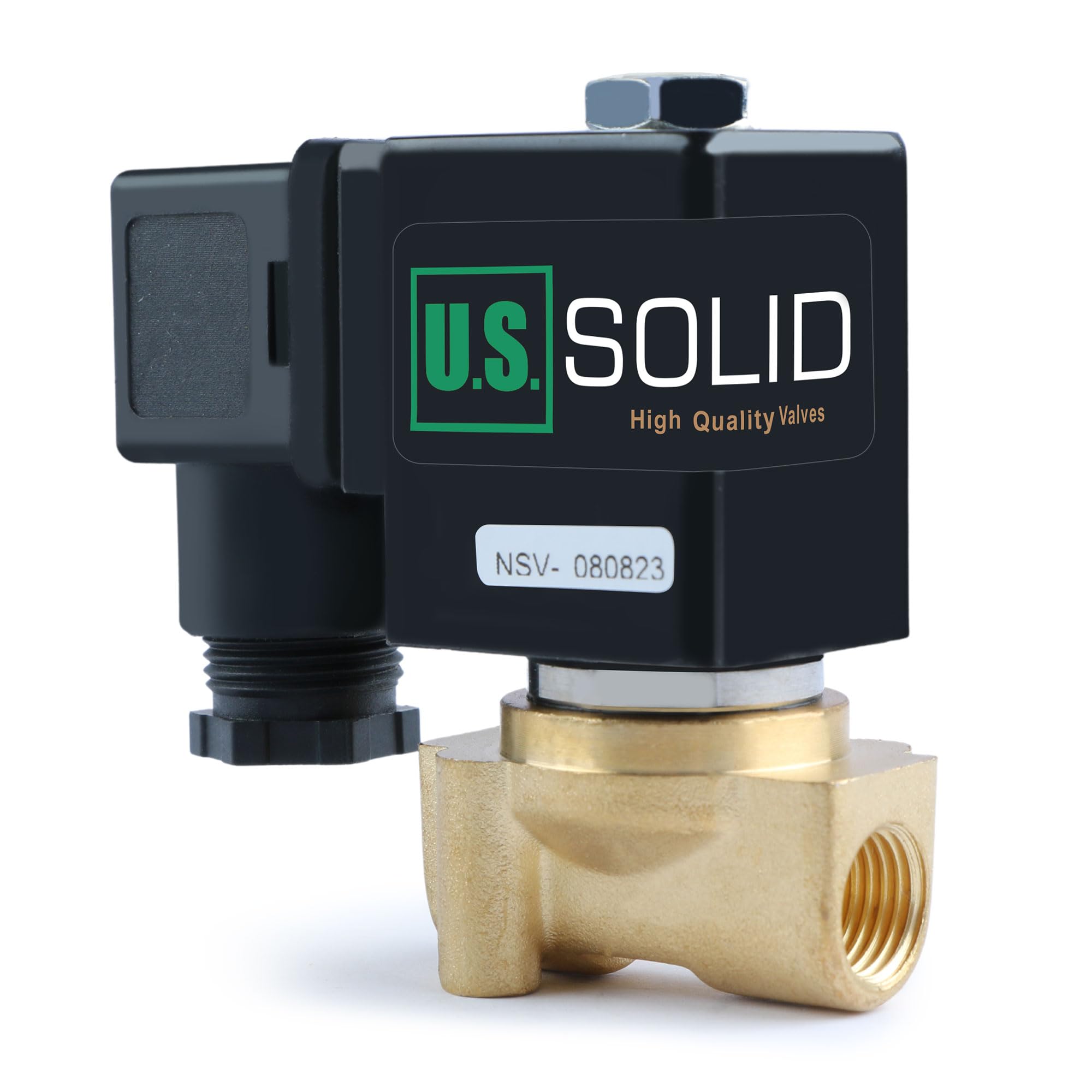 Photo 1 of U.S. Solid 1/4" Brass Electric Solenoid Valve 12V DC Normally Closed VITON Air Water Oil Fuel