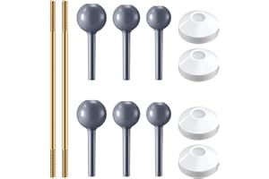 Enhon 2 Pack Universal Pop Up Drain Ball Rod Assembly, Sink Ball Rod Assembly Compatible with Pop Up Stopper, Pivot Rod Bathroom Sink Repair Kit, Includes 3 Sizes of Pop Up Balls and Cone Washers