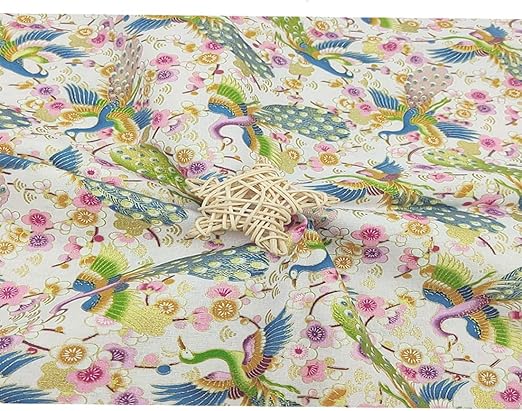 Amazon Aicvhin 和風生地 布 綿オックス コットン100 手芸 手作り 無地 和風 おしゃれ はぎれ ハンドメイド 孔雀 布 生地 通販