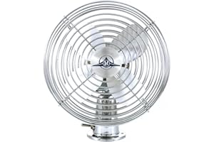 United Pacific 40848 Heavy-Duty Chrome 12V Car Fan w/6" Fan Blade for Cars, Trucks, RVs, & Vans, All Metal, 2-Speeds, Adjustable Base - ONE Fan
