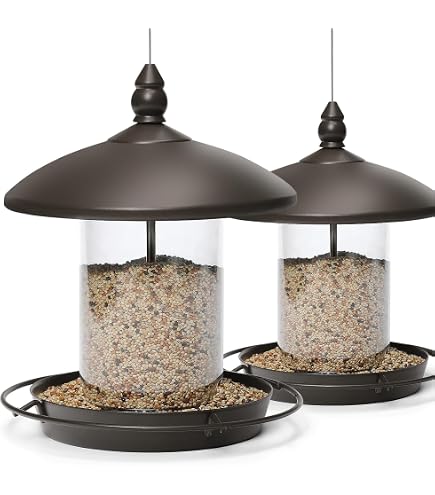 More Birds Vogelfutterstation Aus Metall (bronze) – 4 Futteröffnungen, 1,6 Kg Fassungsvermögen, Mit Einhand-Öffnung