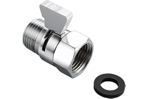 Ousun Shower Head Flow Control Valves G1/2 Brass Shower Head Shut-Off Valve With Brass Handle for Shower Head Hand Shower Bidet Sprayer Chrome Finish (Blade Handle-1)