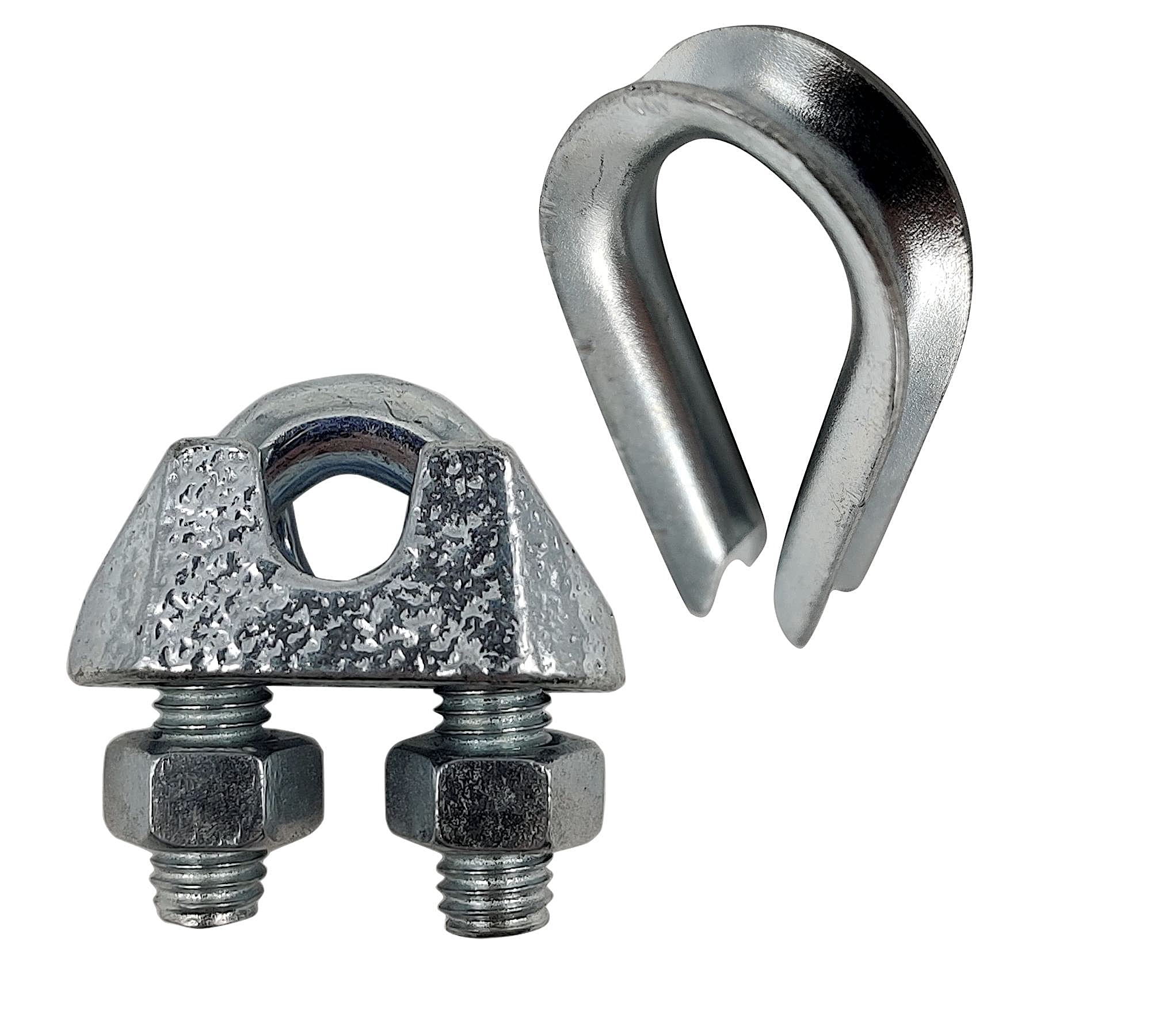 DOJA Barcelona | 25 units de Cable ties of Estibro M6 + 25 units de Thimble M4 | 25Steel cable thimbles + 25 Cable Clamp Dogs