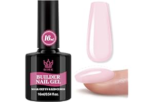 QIEK Baby Pink Gel Polish Builder, 8-in-One Builder Pastel Pink Nail Polish Strengthener Apex Enhancement Extension Hard Building Gel LED Lamp Cured Rubber Base Coat for DIY Salon Manicure Gifts 2025