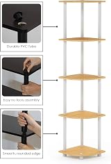 Furinno Turn-N-Tube Corner Shelf 5-Tier Beech Open Storage 29.5x146.6x29.5 cm view 7