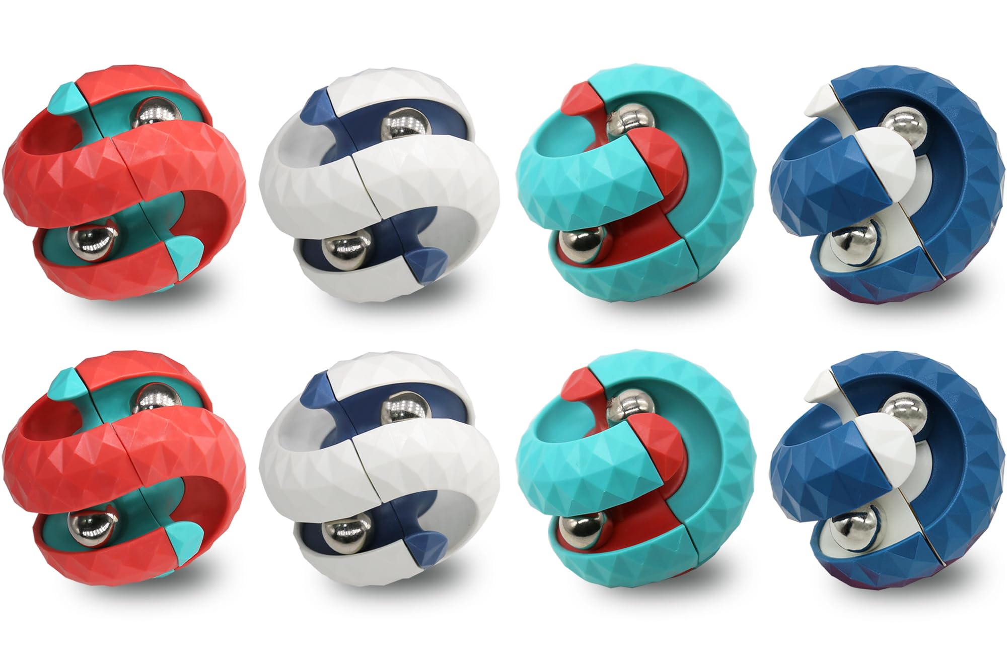 8 Pack Orbit Ball Toy, Bead Fidget Cube Puzzle Bead Ball Spinning Toy, Rotating Track Infinite Flip Change Puzzle Games Novelty Creative Stress Relieve Toys for Kids Children Adults
