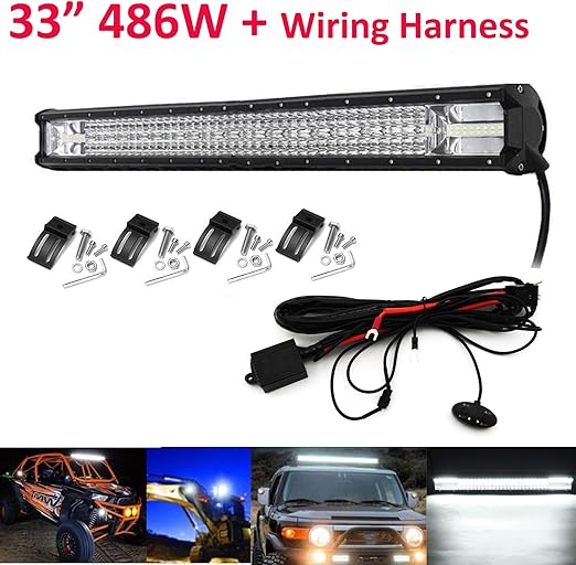 Amazon.com: 33inch LED Light Bar with Wiring Harness and Mounting