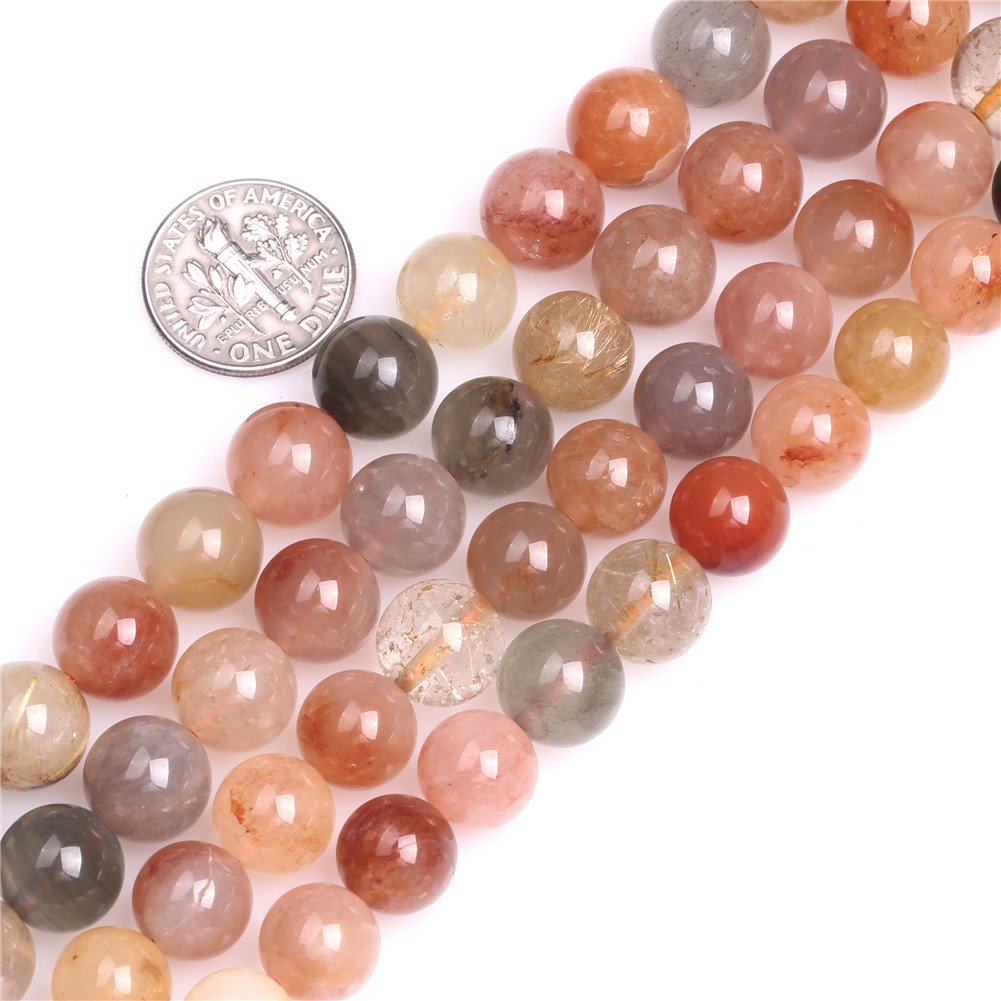 SHGbeads 10mm Mixed Quartz Semi Precious Gemstone Round Loose Beads for Jewellery Making DIY Handmade Craft Supplies 15"