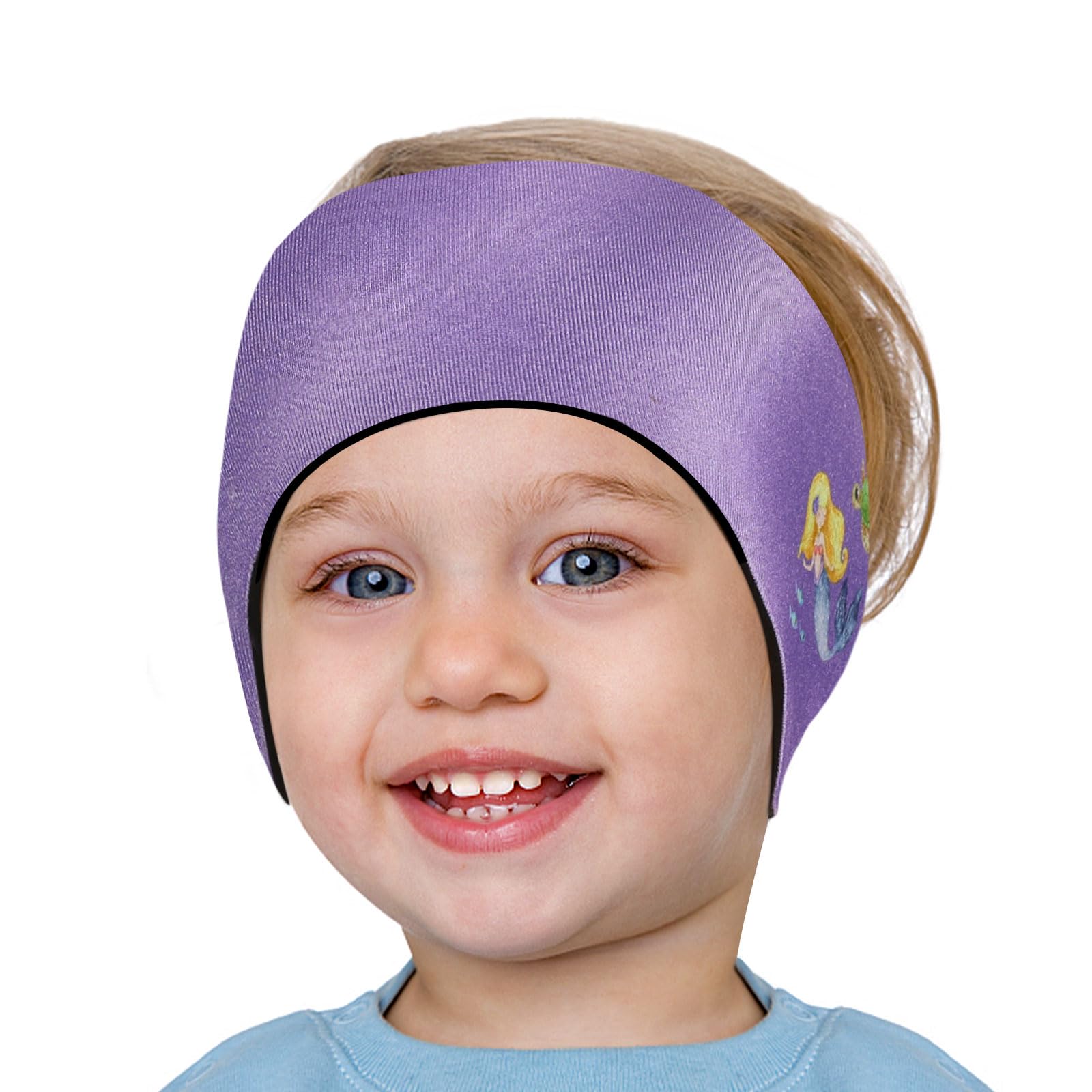 HeySplash Swimming Headband & Ear Protection, Elastic Neoprene Ear Guard & Hair Guard for Kids Adults, Keep Water Out & Hold Earplugs in, Small, Purple