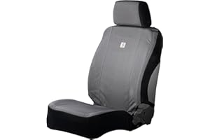 Carhartt Universal Nylon Duck Canvas Fitted Bucket Seat Cover, Durable Seat Protection with Rain Defender, Single, Gravel