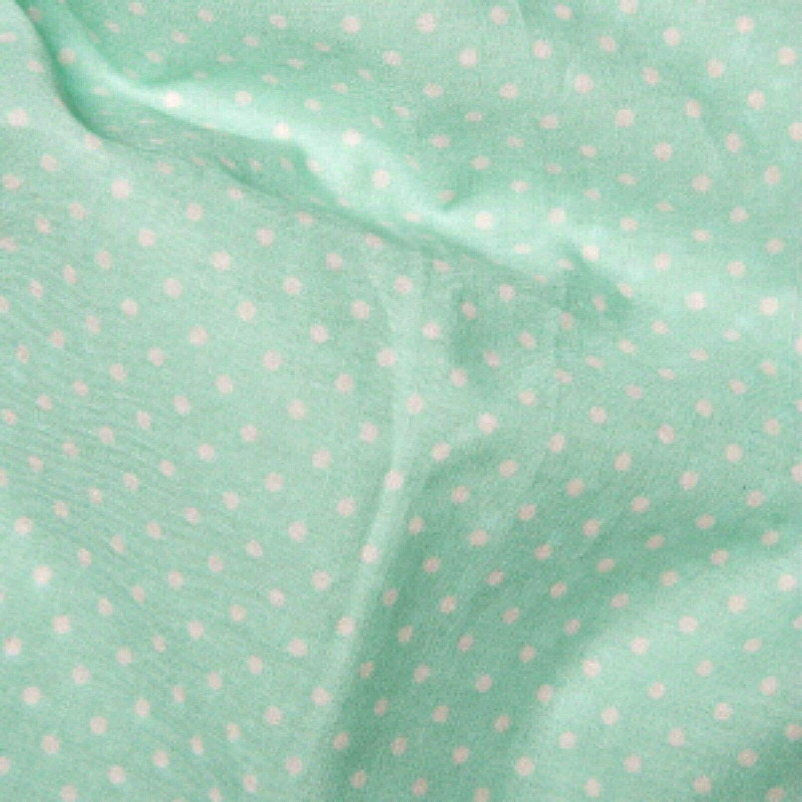 100% Cotton 3mm Polka Dot * Rose & Hubble * Superior Poplin Fabric in 40 Colours (Mint) (ONE METRE)