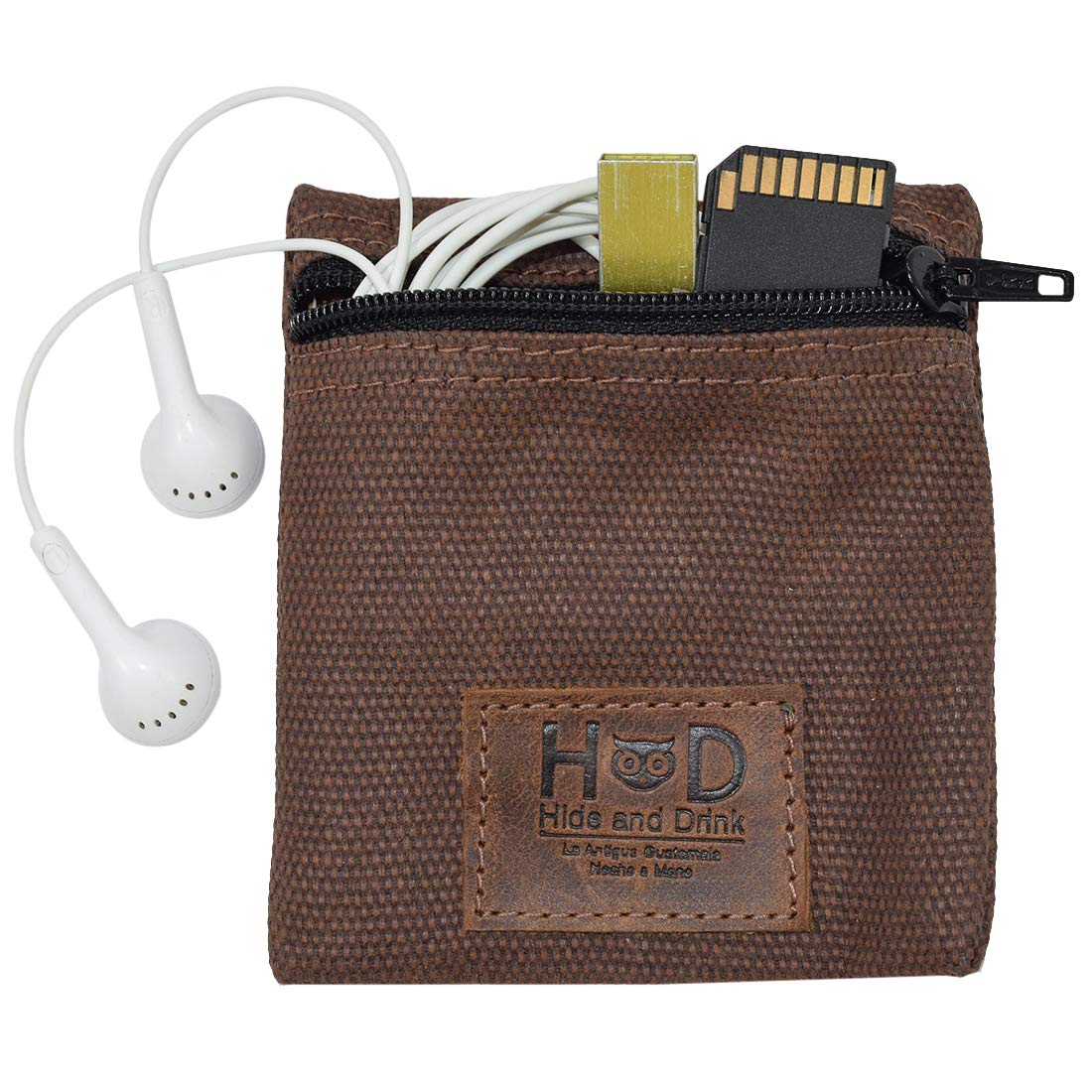 Hide & Drink, Water Resistant Waxed Canvas Condom Pouch, Change Valuables Tech Pocket Purse, Classic Partner Gift, Travel & Honeymoon Essentials, Handmade, Honey Bourbon, 1 Count (Pack of 1)