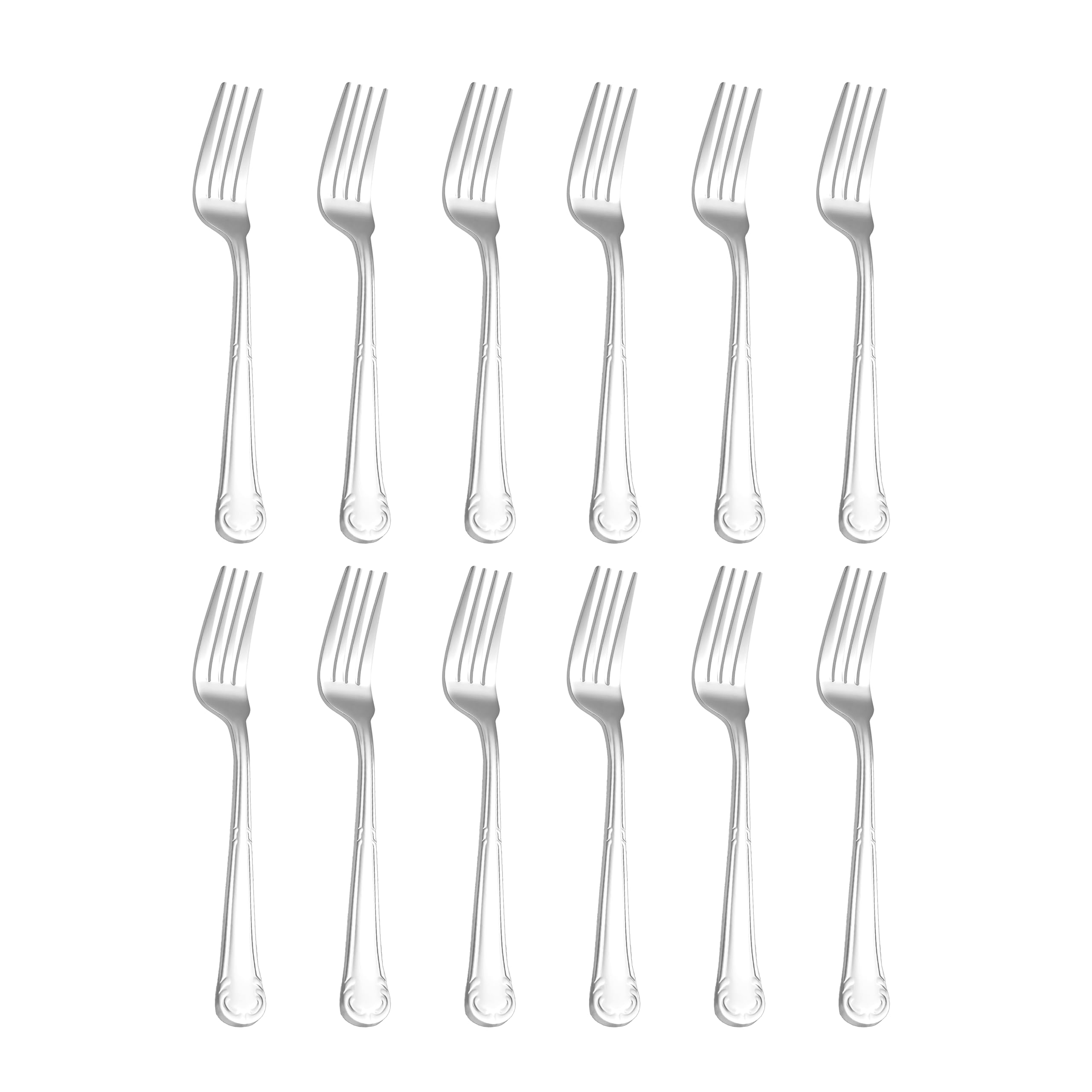 Otto Koning - Anna – Premium Stainless Steel Dinner Forks, Forks Set of 12, Mirror Polished, Classic Elegant Design.