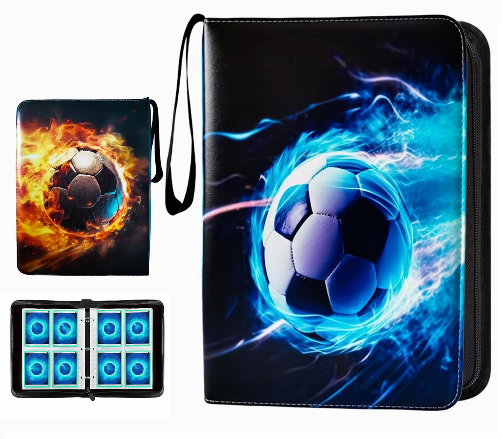 Football Card Binder 4-Pocket, Football Binder, Card Holder Book 50 Pages, Football Card Folder 400 Cards Capacity