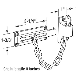 Prime-Line U 11093 Keyed Chain Door Guard, 3-1/4