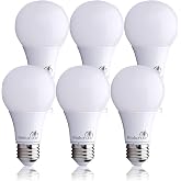 Bioluz LED Lights for Bedroom, Equivalent to 60 Watt Led Bulbs, 2700K Warm White, 9W Non-Dimmable A19 LED Light Bulbs, Home Decor LED Lightbulb, 6 Pack