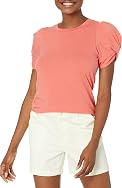 Amazon Essentials Women's Regular-Fit Puff Sleeve Crewneck T-Shirt