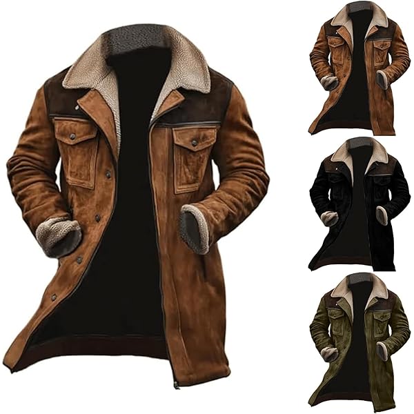 Amazon.com: Faux Leather Jacket Mens, Men's Vintage Suede Jackets