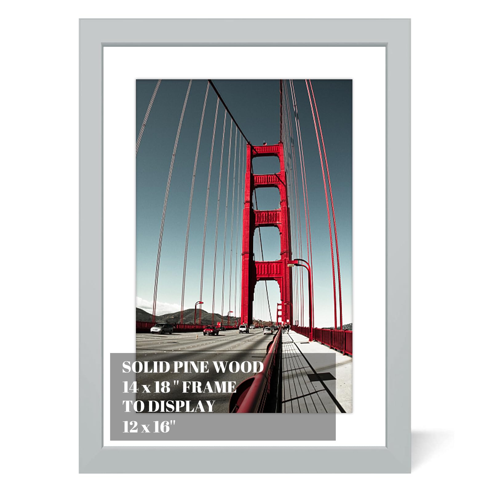 Photo 1 of 14x18 Picture Frame Diamond Painting Frames Poster Frames Made of Solid Wood,Display Pictures 12x16 with Mat or 14x18 without Mat for Photos, Paintings,Walls Decoration,Anniversary,Wedding,Christmas