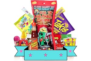 PATROCLUS Chamoy Pickle Kit, Takis Fuego, Fruit Rollup, Gushers, Tajin Seasoning, Chamoy, Mexican Candy, Tik Tok Trend Items, Pulparindo Mexican Candy, Viral Snack Box, Skwinkles