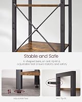 VASAGLE 6-Tier Bookshelf Rustic Brown and Ink Black 30 x 40 x 187.5 cm view 4
