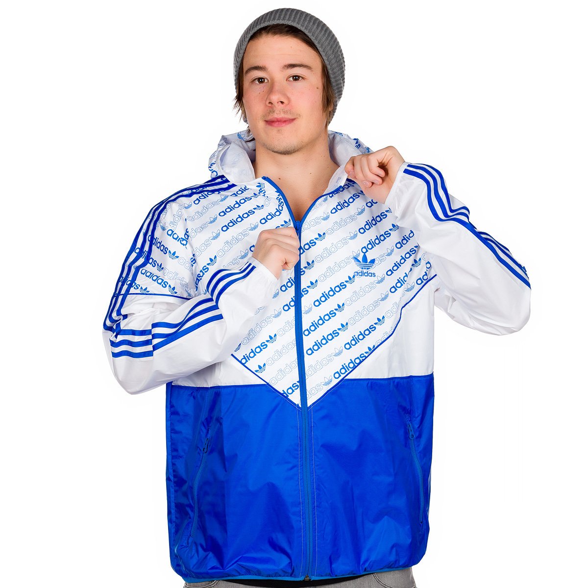 Sweater Hooded Zip Men adidas Originals Adi Colorado Zip Hood white