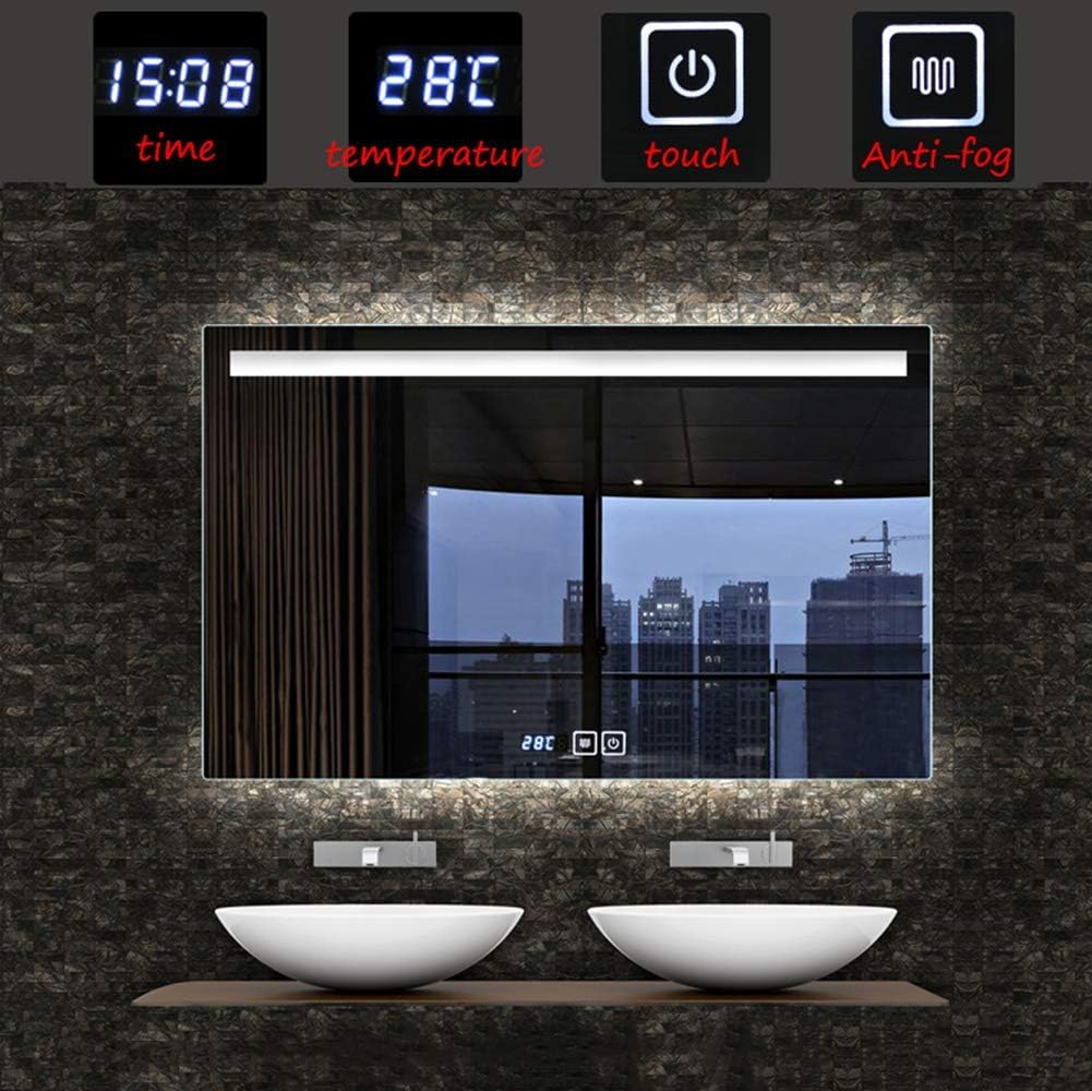 YIQIFEI Spiegel 600x800mm Großer LED beleuchteter Badezimmerspiegel