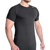 BROKIG Mens 4.9oz Cooling Gym Workout Shirts,Bodybuilding Athletic Running Shirt Casual Crew Neck Fitted Short Sleeve