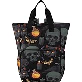Mnsruu Diaper Bag Grey Skull Diaper Bag Backpack Multifunction Travel Diaper Bag Tote Large Capacity Diaper Changing Backpacks for Moms Dads