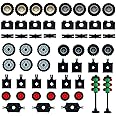 Wheels and Axles,Traffic Light,Tires Bulk Lot - Building Bricks Block Education Wheels Set Toy Tight fit Major Brands