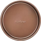 NutriChef 7-inch Nonstick Round Cake Pan - Premium Carbon Steel Circular Baking Pan - Great for Baking Pies, Cheesecakes, Layer Cakes & More - Dishwasher Safe, Gold