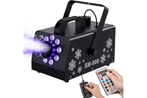 IMONE 900W Snow Machine with 9 Lights Christmas Gift High Output Fake Snow Machine with Remote,Snow Machine Indoor Outdoor Snow Making Machine Snow Maker Machine Snowflake Machine Parade Party