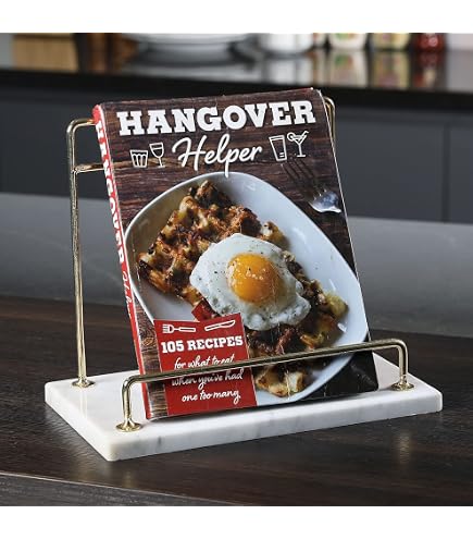 Masteymoh Rustic Cookbook Holder Stand For Kitchen, Recipe Book Hold