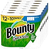 Bounty Quick-Size Paper Towels, 12 Family Rolls = 30 Regular Rolls
