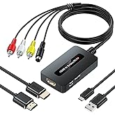 HDMI to S Video RCA Converter, 1080P HDMI to AV Composite S-Video 2 in 1 Converter for DVD/STB/PS3/PS4 to Display on Older TV