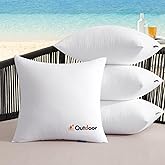 MIULEE Outdoor Pillows Set of 4 18x18 Waterproof Throw Pillow Inserts, Decorative Water Resistant Pillow Cushion for Patio and Garden