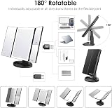 WEILY Lighted Vanity Mirror 1x 2x 3x Magnification Trifold 36 LED USB view 6