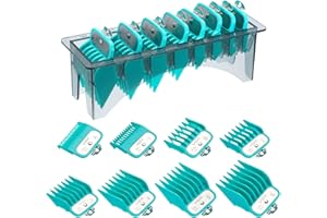 VGR 891 Professional Hair Clipper Attachment Comb Set，8 Pcs Hair Cutting Guide Combs with Limit Comb Rack for Most Hair Clipp
