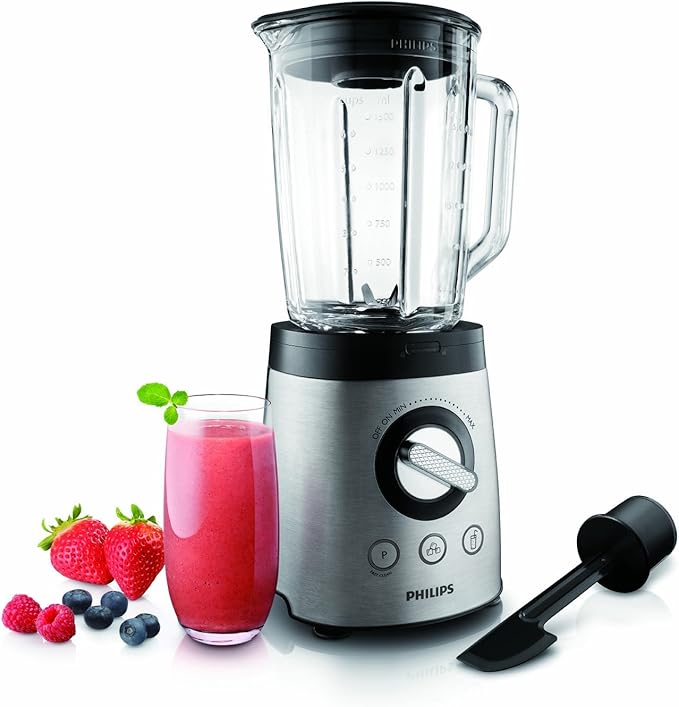 Philips HR2096/01 Avance Glass Jar Blender with Spatula, 800 Watt