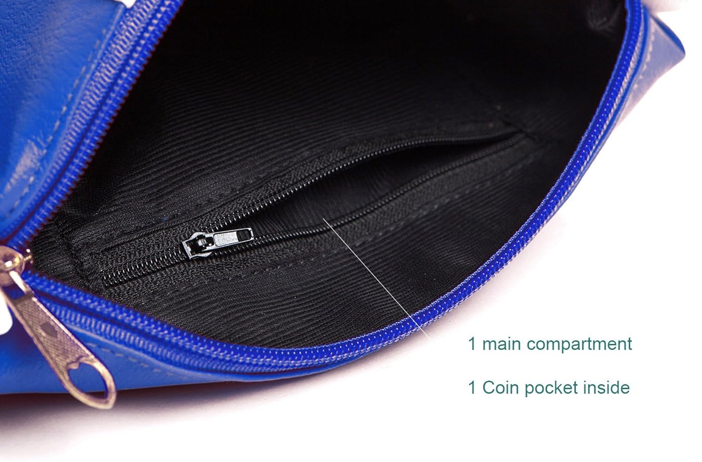 mammon women's sling bag blue & white - slg-3strip-bw