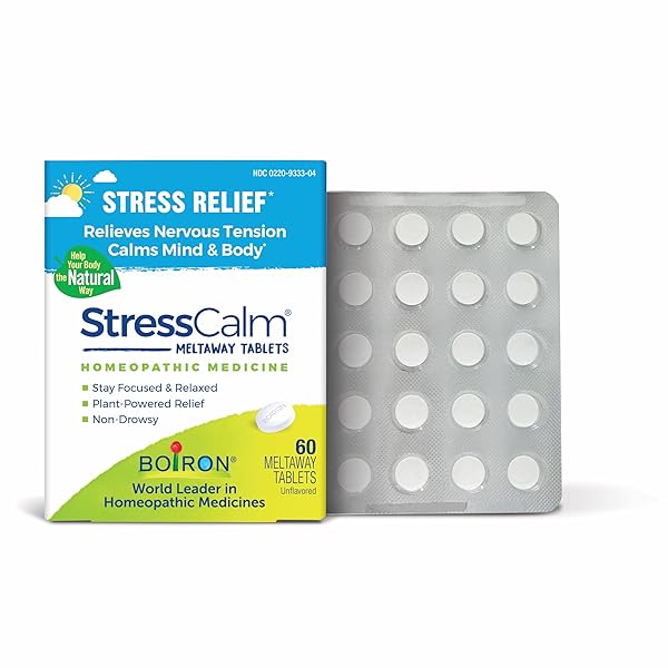 BOIRON STRESSCALM TABLETS FOR RELIEF OF STRESS, ANXIOUSNESS, NERVOUSNESS, IRRITABILITY, AND FATIGUE – 60 COUNT