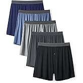 DAVID ARCHY Mens Underwear Bamboo Rayon Boxers for Men Breathable and Cool Men's Boxer Shorts with Button Fly 3 or 5 Pack