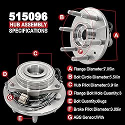 Pair 515096 4WD/AWD Front Wheel Bearing Hub
