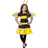 Dress Up America Bumblebee Costume for Girls - Bee Dress Up Costume for Kids - Halloween Queen Bee Costume